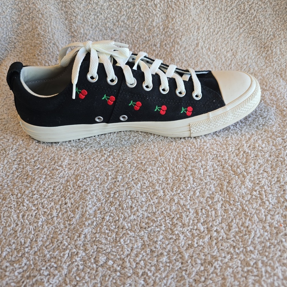 Converse All Star Madison All-over Embroidered Cherries Low Women's Shoes Sz 11 - Picture 3 of 13